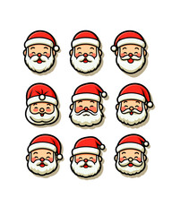 Set of Christmas illustrations of Santa Claus