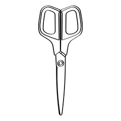 Sharp scissors on white background