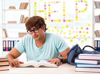 Student preparing for university exams