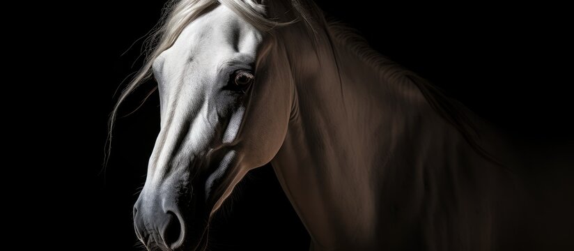 Andalusian horse art subtle picture of horse looking back with expressive eye