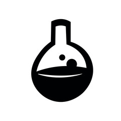 Flask with potion on white background