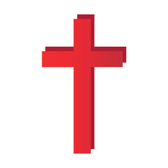 Red cross on white background. Symbol of Christianity