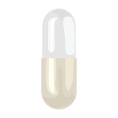 Capsule with medicine on white background