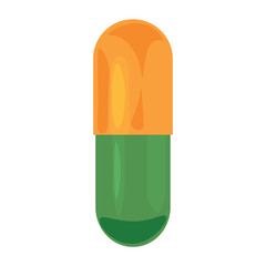 Capsule with medicine on white background