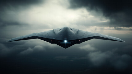 Futuristic supersonic invisible jet bomber - obrazy, fototapety, plakaty