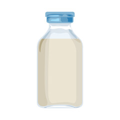 Ampoule with medicine on white background