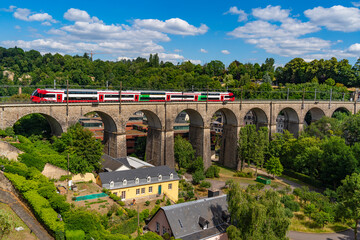 Pont de chemin de fer in Luxembourg City - obrazy, fototapety, plakaty