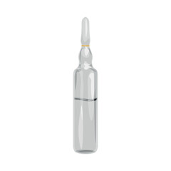 Ampoule with medicine on white background