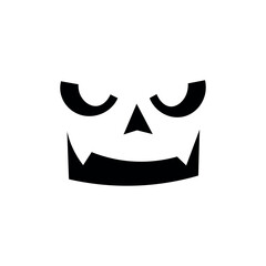 Halloween monster face on white background
