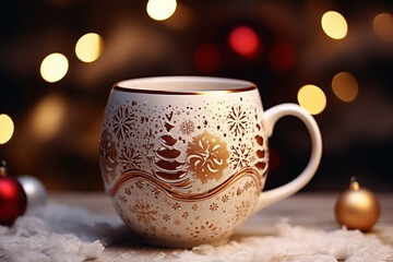 Obraz na płótnie Canvas Festive Cup of Cheer, Preparing for a Merry Christmas and Happy New Year