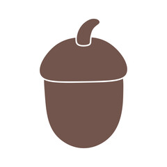 Autumn acorn on white background