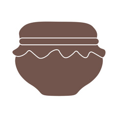 Bowl of honey or butter on white background