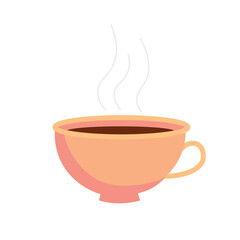 Cup of hot chocolate on white background