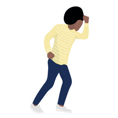 African-American man on white background