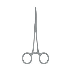 Dentist's scissors on white background