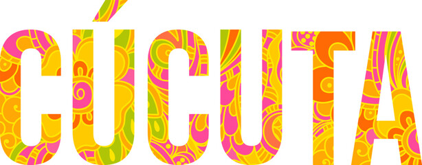 Cúcuta municipality and city bright beautiful floral pattern text
