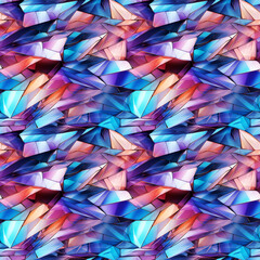 Colorful Iridescent Metallic Fragments. Seamless Repeatable Background.