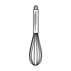 Kitchen whisk on white background