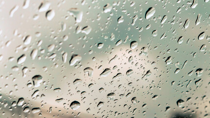 Gotas de água em um vidro do carro