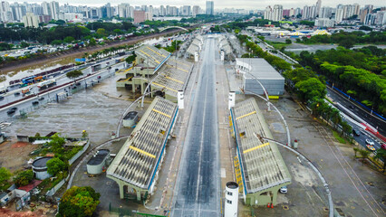 Avenida do samba no sambódromo do Anhembi em São Paulo, Brasil.