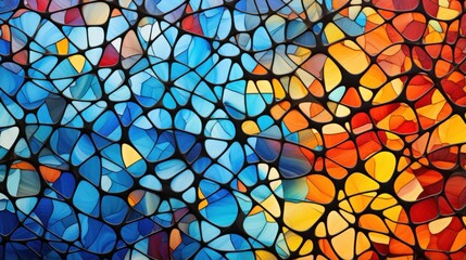 a colorful stained glass window