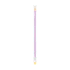 Lilac ordinary pencil on white background