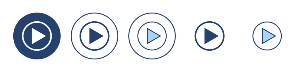 Play icon vector. Play button sign and symbol