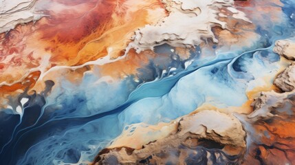 a colorful and white and blue abstract