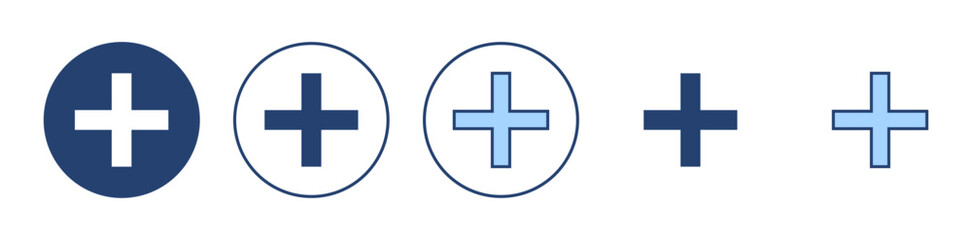 Plus icon vector. Add plus sign and symbol