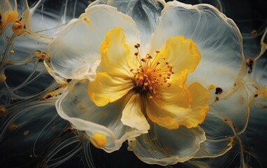 a yellow and white flower