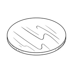 Cutting board on white background