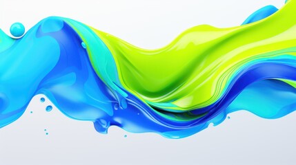 a blue and green paint splashing