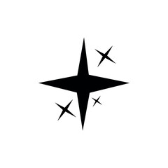 Obraz premium Four shining stars on white background 