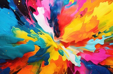 a colorful explosion of paint