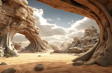 a rock formations in a desert