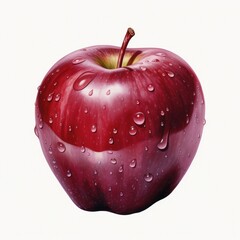 a close up of a red apple