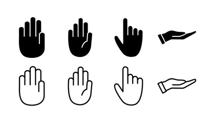 Obraz premium Hand icon vector. hand symbols. palm