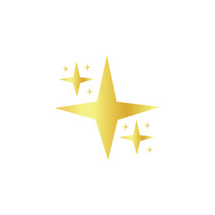 Shiny golden stars on white background 