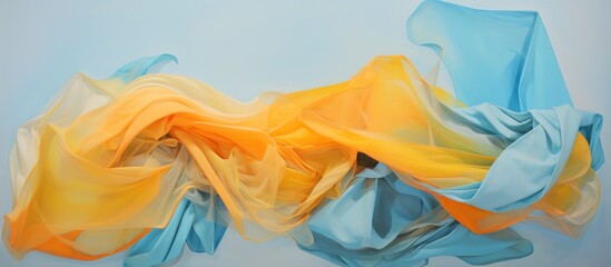 a blue and yellow fabric