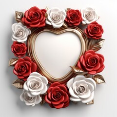 a heart shaped picture frame with flowers