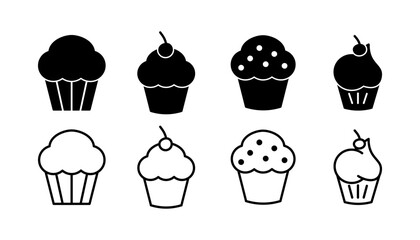Cup cake icon vector. cake icon. bakery. muffin