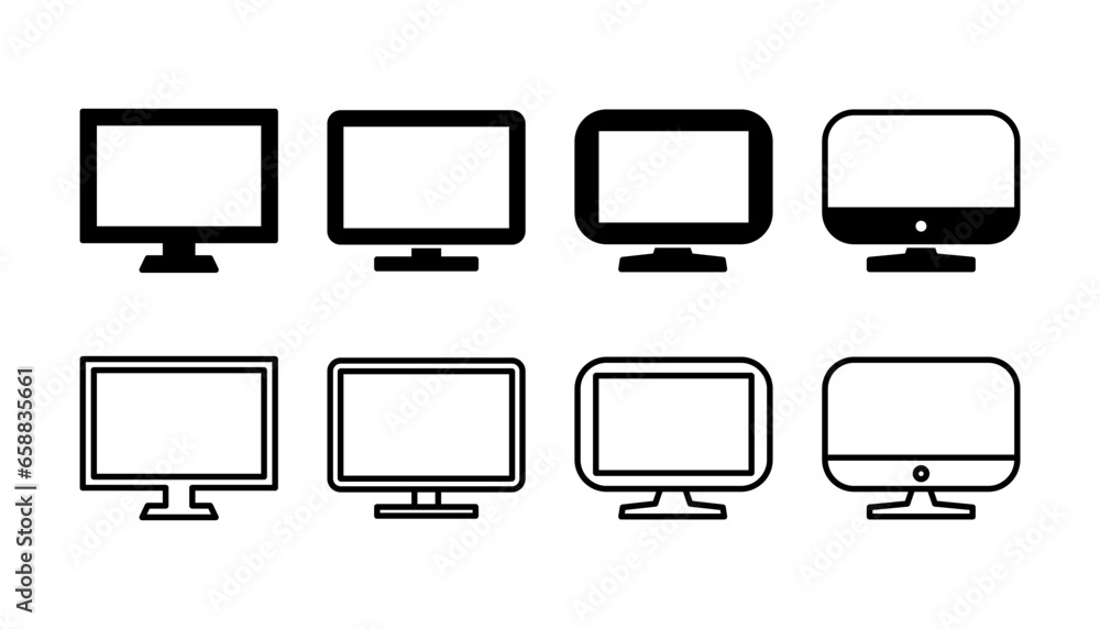 Poster computer icon vector. computer monitor icon.