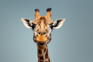 Fototapeta premium a giraffe with its mouth open