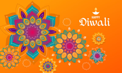 Beautiful greeting card for Indian holiday Diwali (Festival of lights)