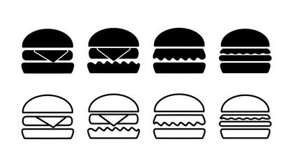 Fototapeta premium Burger icon vector. hamburger logo icon. fast food icon