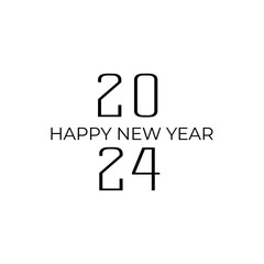 Obraz premium Text HAPPY NEW YEAR 2024 on white background