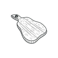 Wooden cutting board on white background