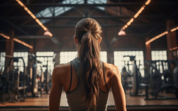High-definition image captures the intensity and determination of individuals during a workout session in the gym. Generative AI