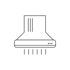 Drawn cooker hood on white background