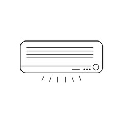 Modern drawn air conditioner on white background